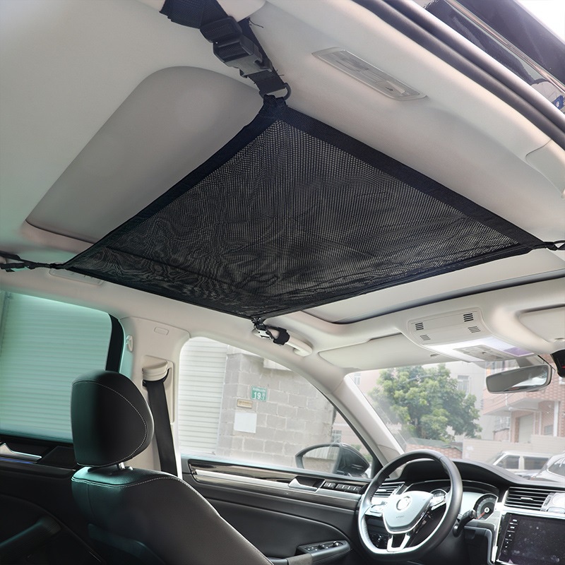Túi Lưới Hai Lớp Có Khóa Kéo Kích Thước 55 * 80cm Có Thể Điều Chỉnh Gắn Trần Xe Hơi