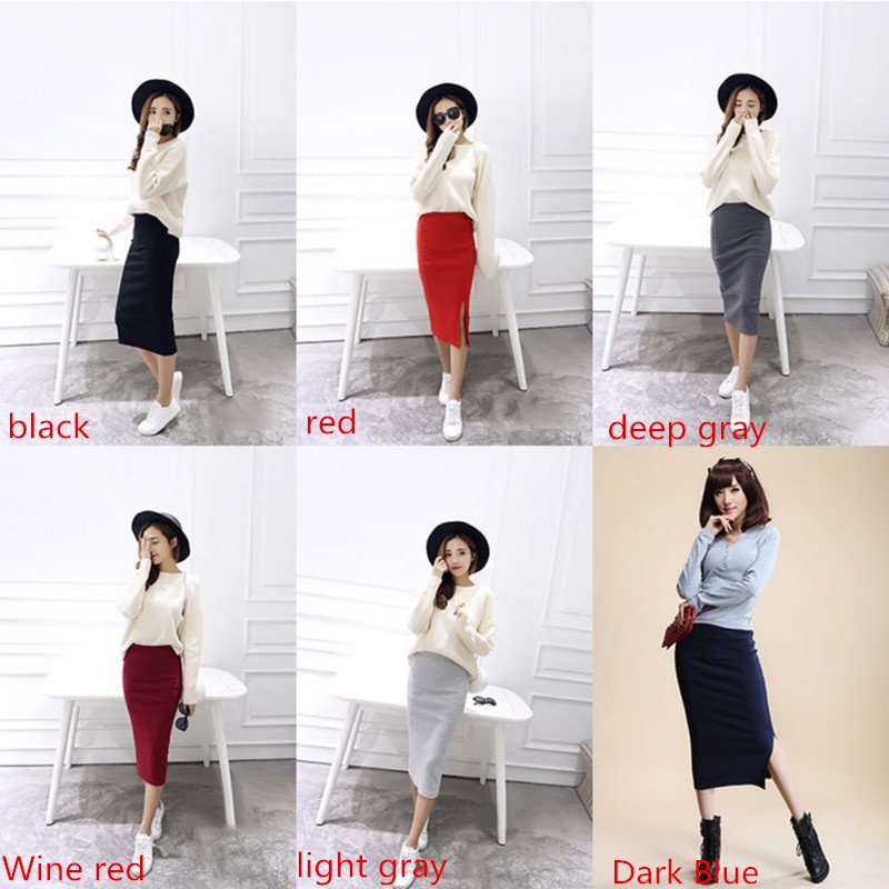 Chân váy dài lưng cao dáng ôm cho nữ váy trắng