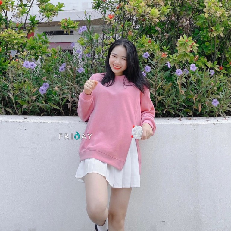 Áo nỉ tăm xẻ bên chất đẹp phong cách Hàn Quốc Fridayshop | BigBuy360 - bigbuy360.vn