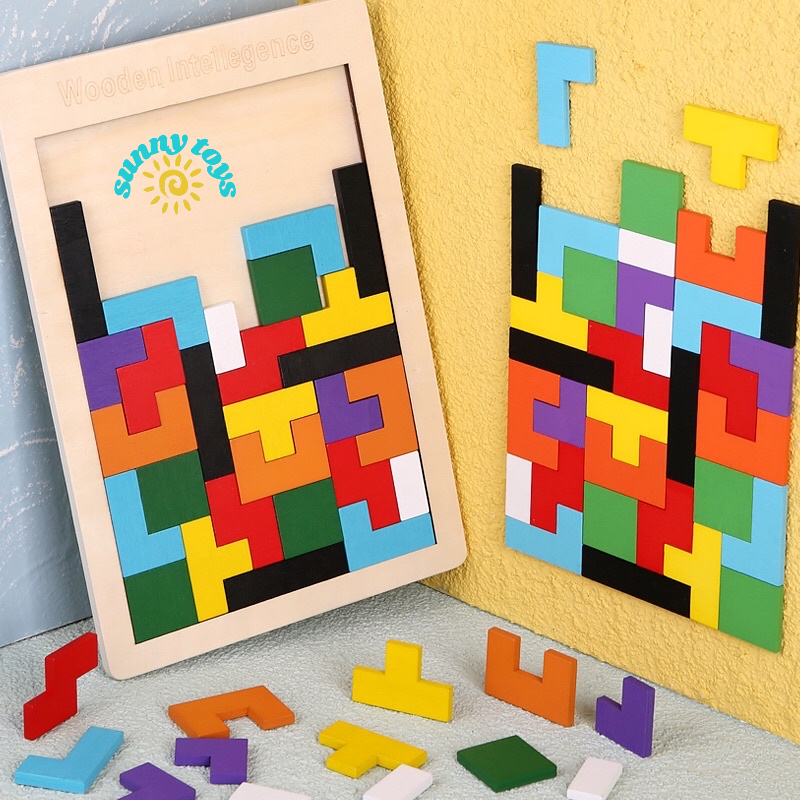 Đồ chơi xếp gạch Terris bằng gỗ- SUNNY TOYS lắp ráp thông minh ,phát triển trí tuệ cho bé