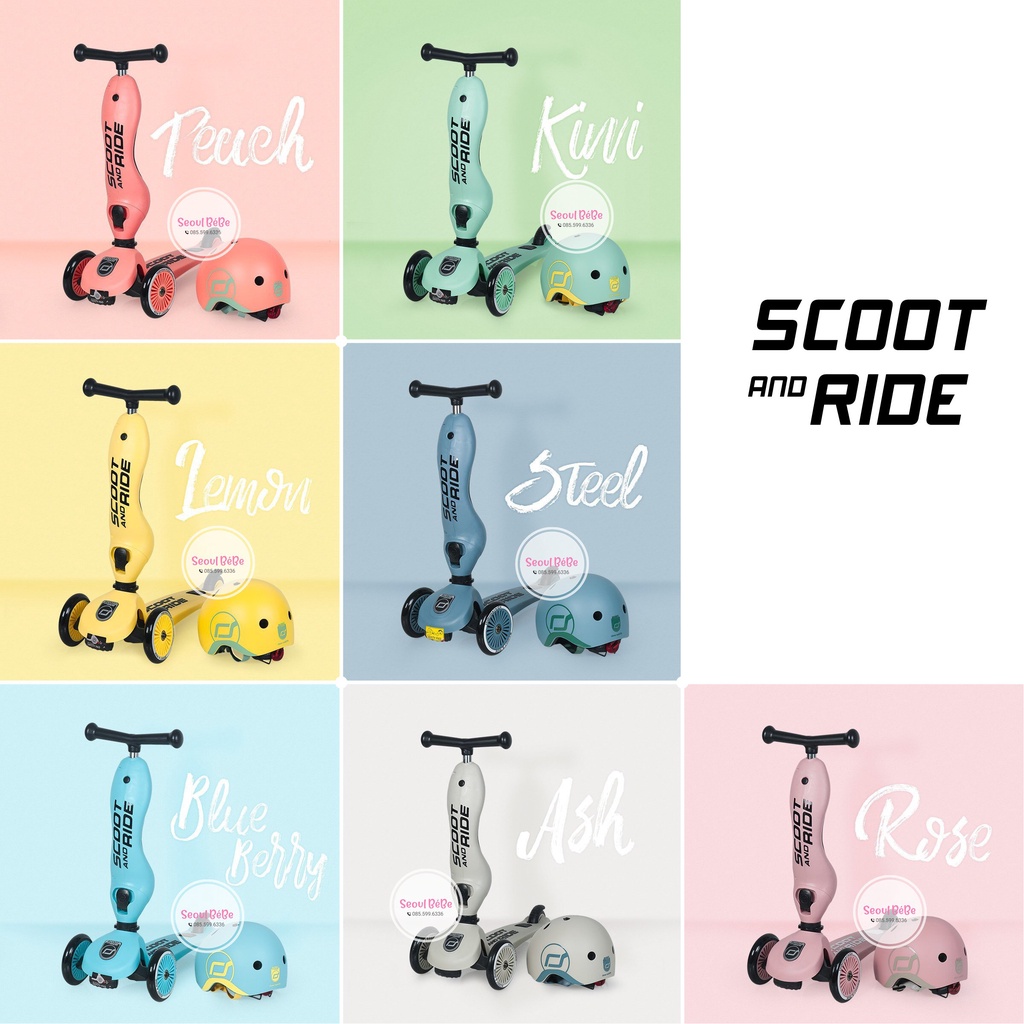 &lt;có sẵn&gt; Xe Scooter 3in1 Highwaytrick scooter and ride cho bé từ 1-5 tuổi hàng chính hãng (không kèm mũ)