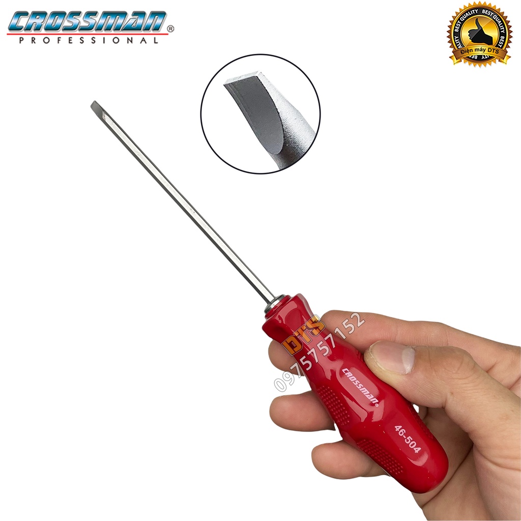 Tô vít 2 đầu cao cấp 4x100mm CROSSMAN 46-504, tua vít dẹp và bake trở đầu thép CR-V siêu cứng đầu hít nam châm vĩnh cửu