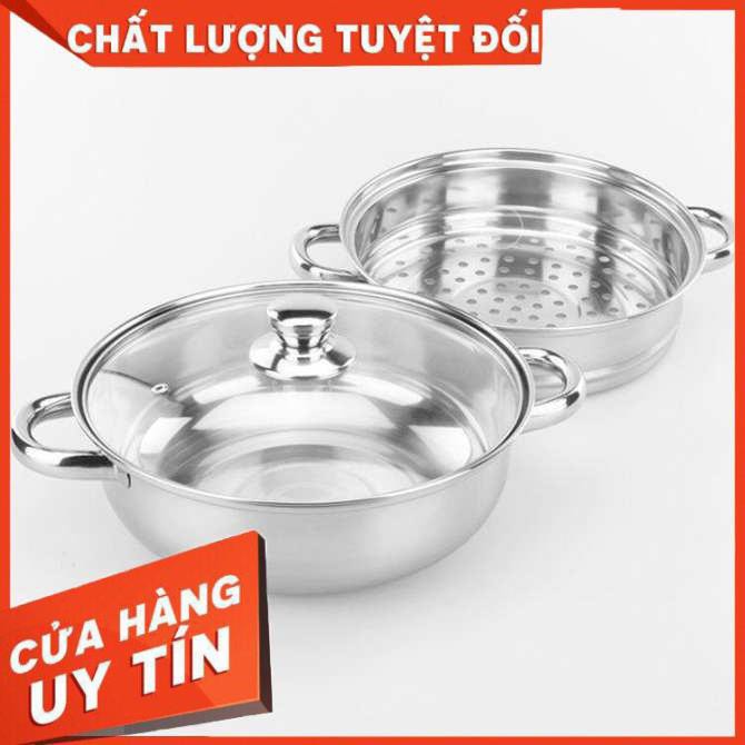 Nồi hấp INOX 2 tầng siêu đẹp,Nồi hấp 2 tầng 28cm