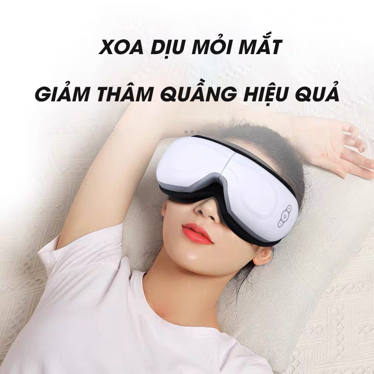 Máy massage mắt thông minh ED-1108, massage khí thái dương, massage nhiệt, massage rung tần số cao - BH 12 tháng