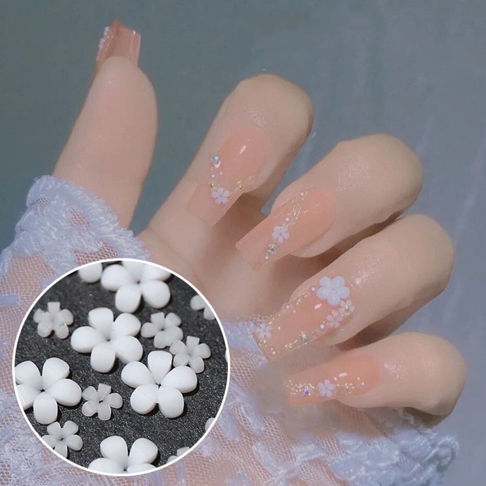 [Hàng mới về] Phụ kiện trang trí móng tay nghệ thuật hình hoa năm cánh 3D xinh xắn