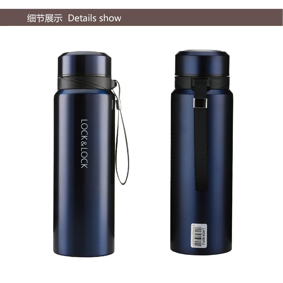 Bình Giữ Nhiệt Lock&amp;Lock Thép Không Gỉ Vacuum Bottle LHC6180FU (800ml)Chính hãng-Chịu nhiệt tốt-Màu sắc năng động