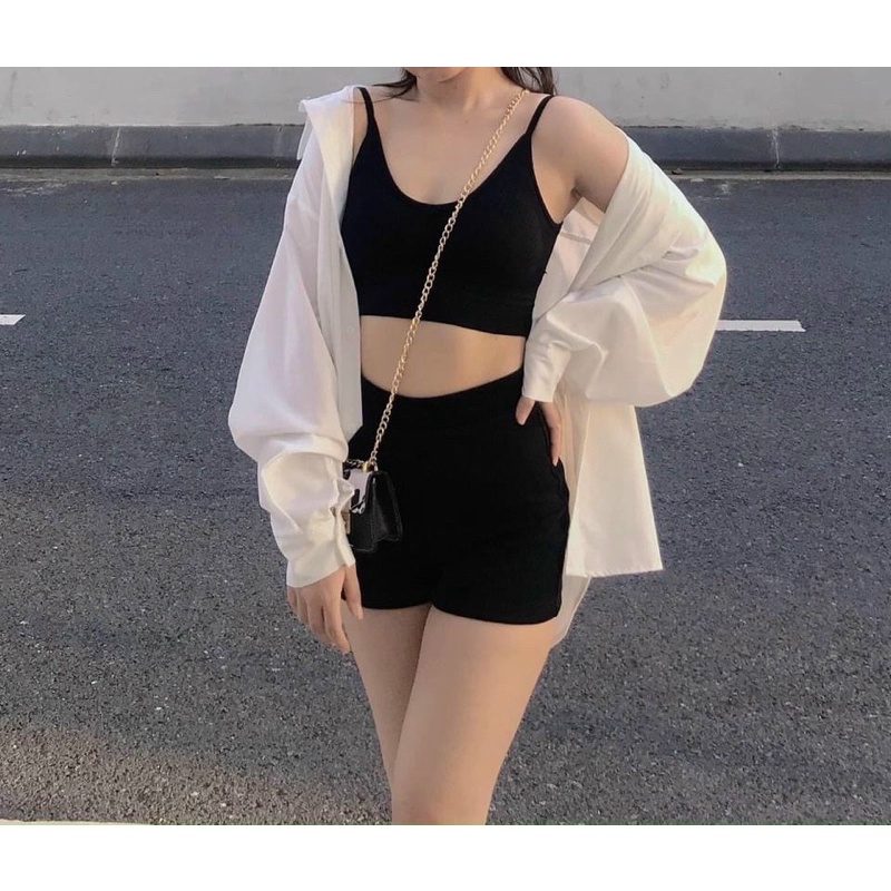 Quần sọt ôm ngắn thun poli phong cách idol Q7