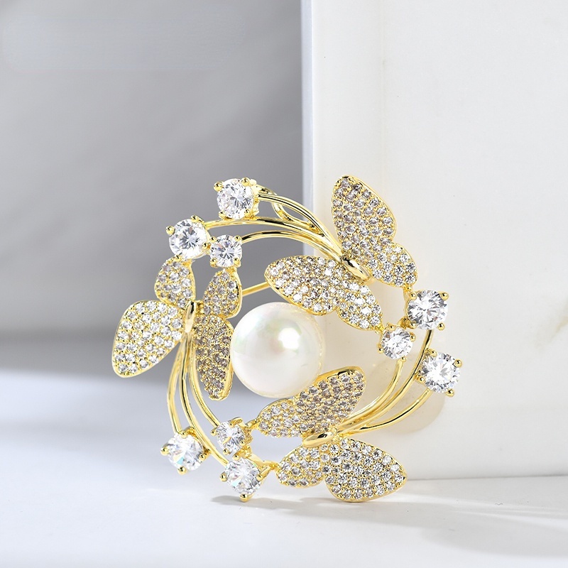 Trâm Cài Áo Hình Bướm Đính Đá Thời Trang Cho Nữ