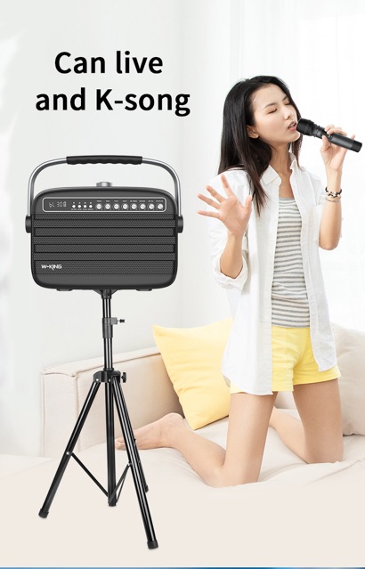 Loa Karaoke Xách Tay Bluetooth W-king K9 ,2 míc không dây, chính hãng
