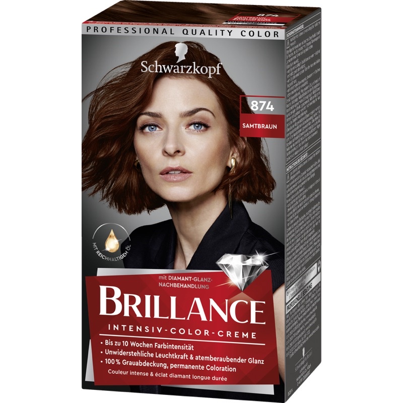 Thuốc nhuộm tóc Schwarzkopf Brillance 874 _ Màu nâu nhung