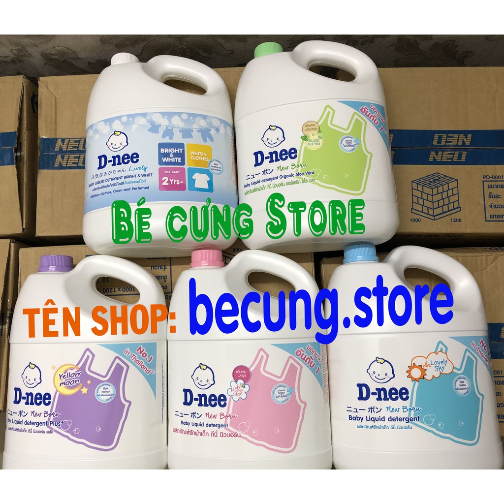 Nước giặt dnee Thái Lan 3000ml chính hãng cty Đại Thịnh (có 5 màu, date 03/2024)