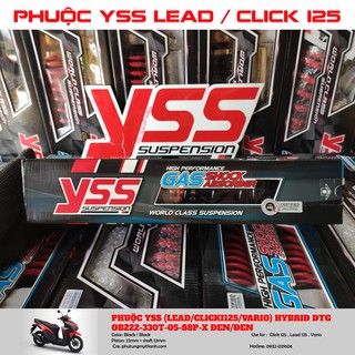 Phuộc nhún sau YSS DTG Hybrid xe Click 125 , Vario , Lead 125