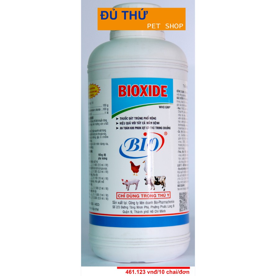 BIOXIDE - khử trùng phổ rộng (10 chai/đơn)