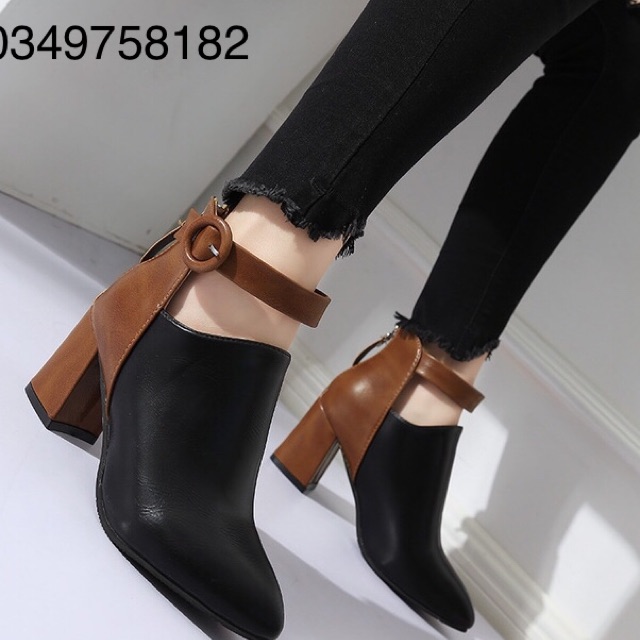 Bốt da cao cấp phối nâu