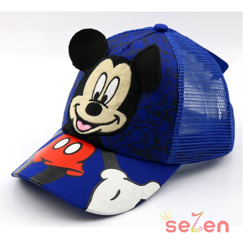 Nón phối lưới họa tiết chuột Mickey/Minnie dễ thương cho bé