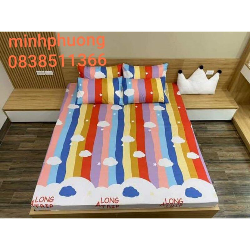 Bộ ga gối m6/m8 drap giường poly, ga trải giường cute + 2 vỏ gối nằm cute mẫu mã đa dạng, đủ kích thước