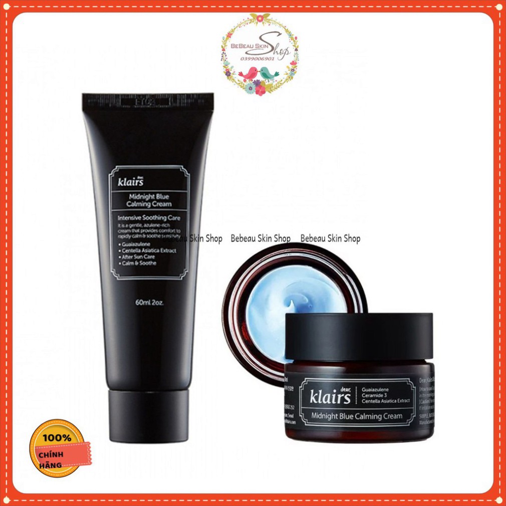 SALE CĂNG Klairs Midnight Blue Calming Cream - Kem dưỡng phục hồi da ban đêm (30ml - 60ml) [Đại Lý Chính Hãng] SALE CĂNG