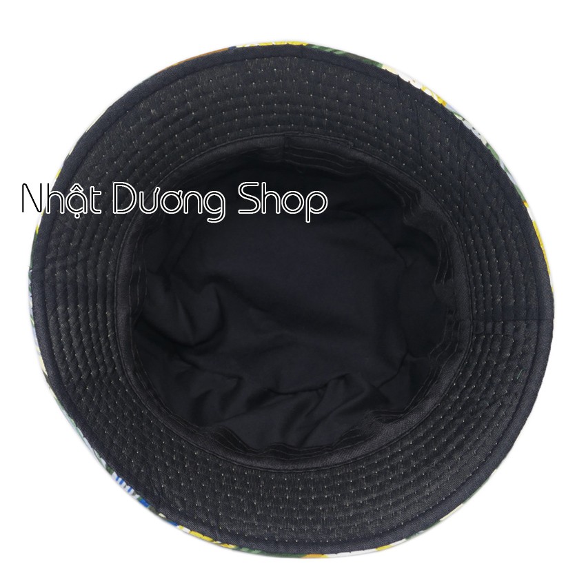 Nón bucket tai bèo họa tiết quả chanh size 55cm - Quả chanh chất liệu vải Cotton thoáng mát