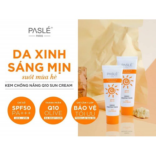 Kem siêu chống nắng PASLE Q10 Sun Cream SPF 50 PA +++ 75g