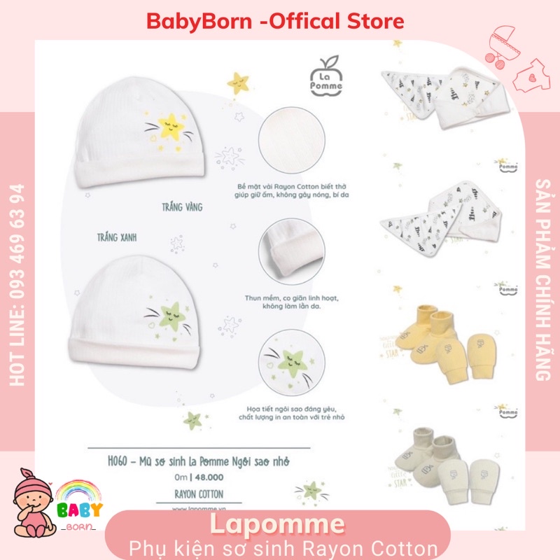Lapomme - Phụ kiện sơ sinh sao nhỏ Rayon Cotton