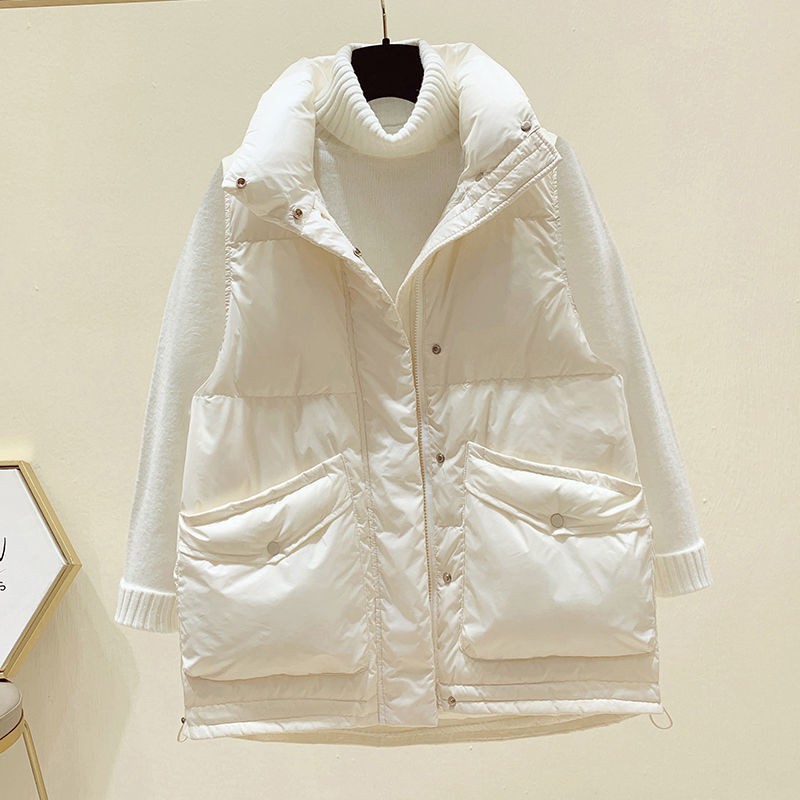 ☾❆áo ghi lê cotton matt lông vũ cho phụ nữ mặc ngoài phiên bản Hàn Quốc kết hợp tất cả khoác vest