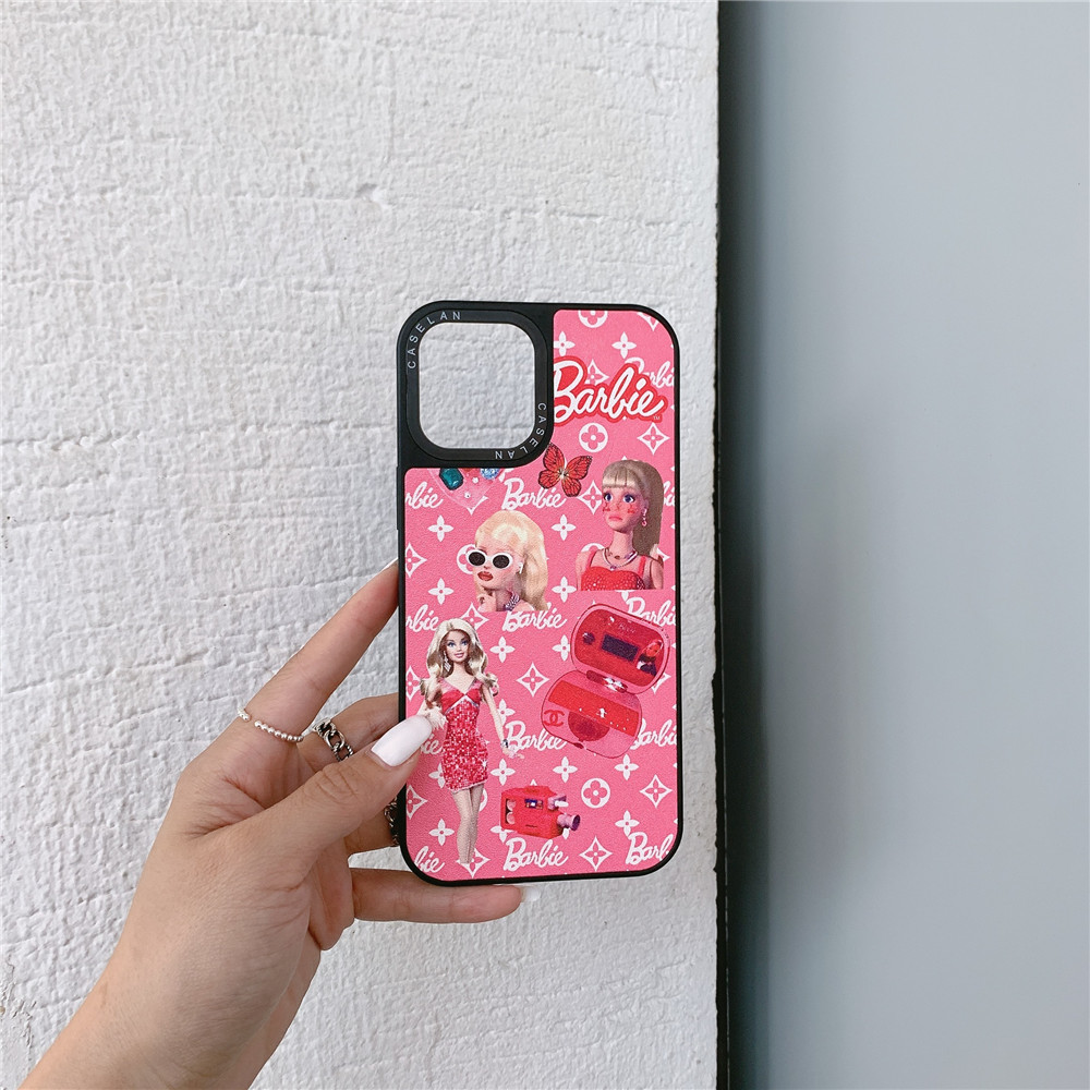 iPhone 12 Mini 11 Pro Max X XR XS Max 8 7 6 6S Plus Straight Side Barbie Doll Pattern Mobile Phone Case