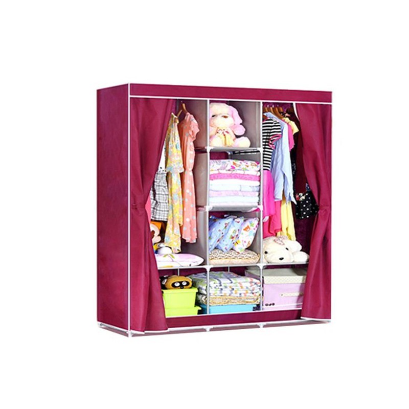 Tủ Vải 3 Buồng Đựng Quần Áo Cửa Rèm Chất Lượng Cao - BX1118