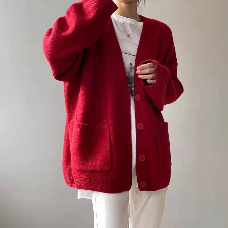 Áo khoác cardigan len Cherry phong cách Hàn Quốc cực xinh hàng Sẵn ( MÃ KL04 ) | BigBuy360 - bigbuy360.vn