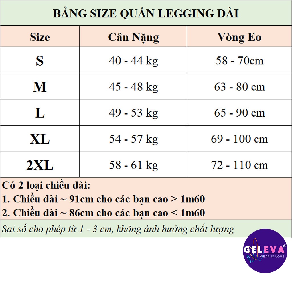 Quần legging nữ dài đẹp vải thun ôm bó dày dặn, Quần tập gym yoga zumba aerobic nữ thể thao dài lưng cạp cao Geleva LE52 | BigBuy360 - bigbuy360.vn