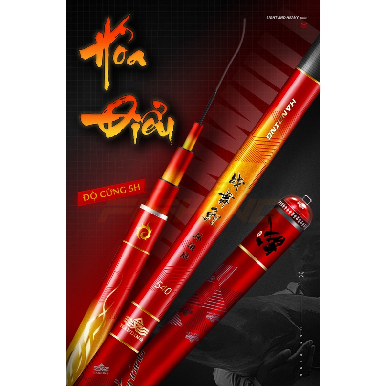 Cần câu tay Handing Hỏa Điểu 4m5 - Độ cứng 5H - Siêu tải cá
