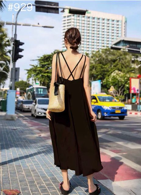 Đầm maxi đan dây lưng (có ảnh thật)