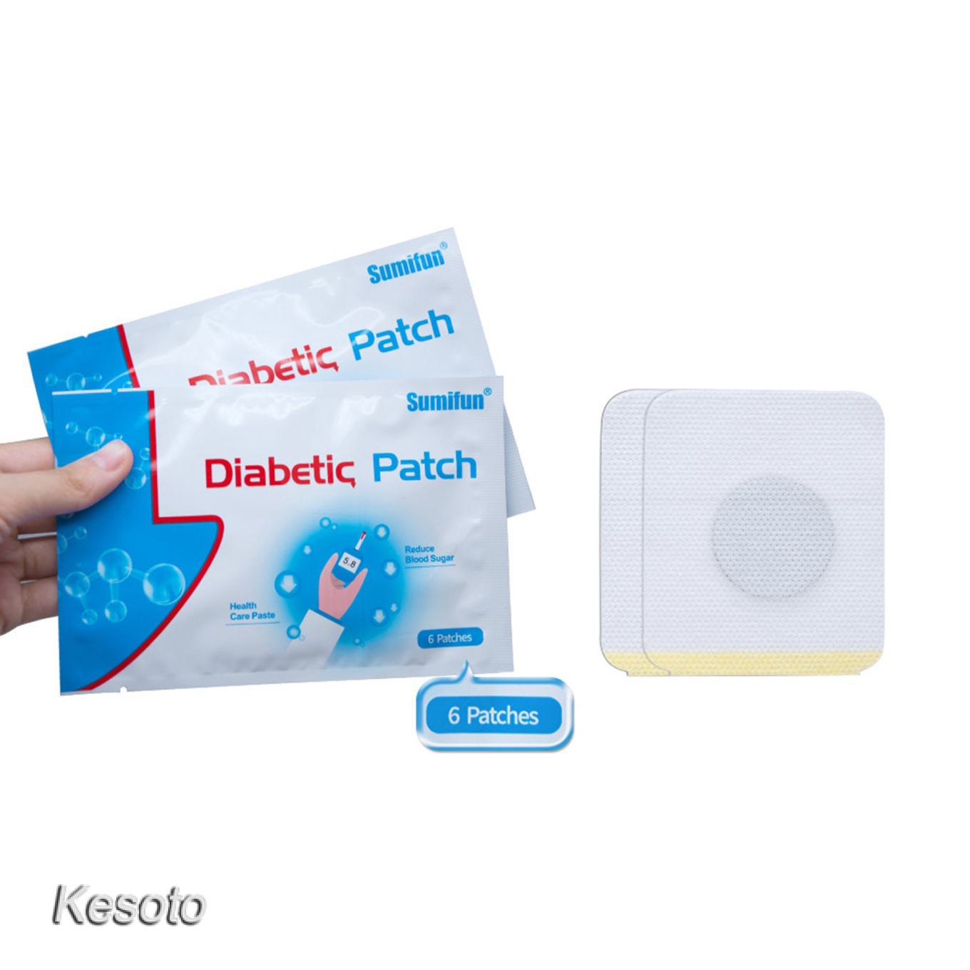 [KESOTO]6 Pcs/1Bag Diabetes Plasters Natural Herbs Diabetic Plaster Diabetes Patch