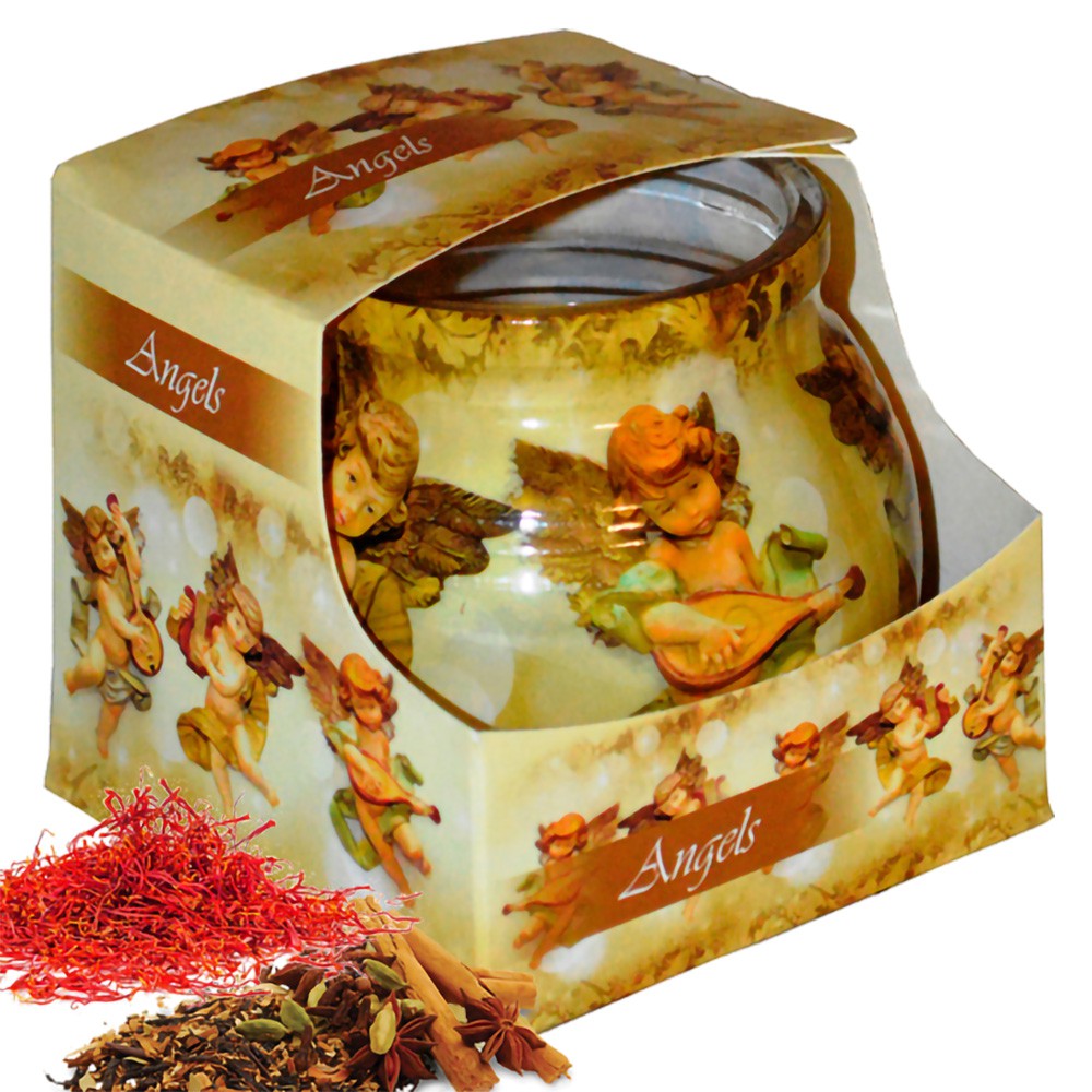 Ly nến thơm tinh dầu Admit Angels 85g QT04537 - hương thảo mộc, nến xông phòng, trang trí, không khói