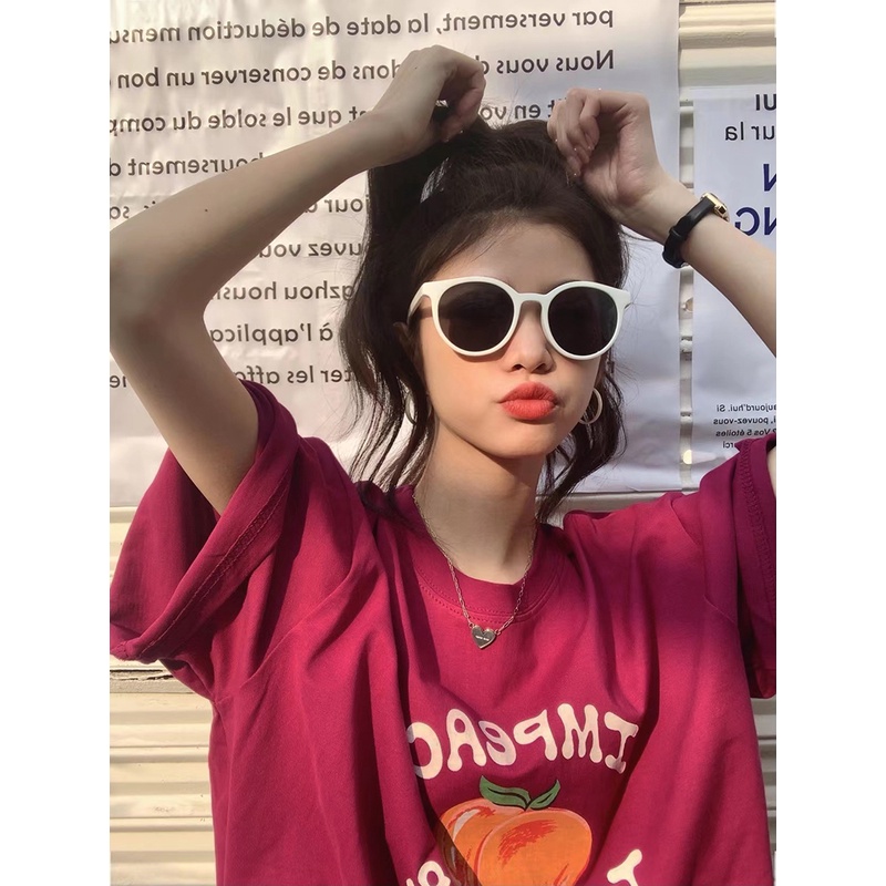 NRVP Áo Thun Nữ Ngắn Tay Dáng Rộng In Họa Tiết Phong Cách Hàn Quốc Mới