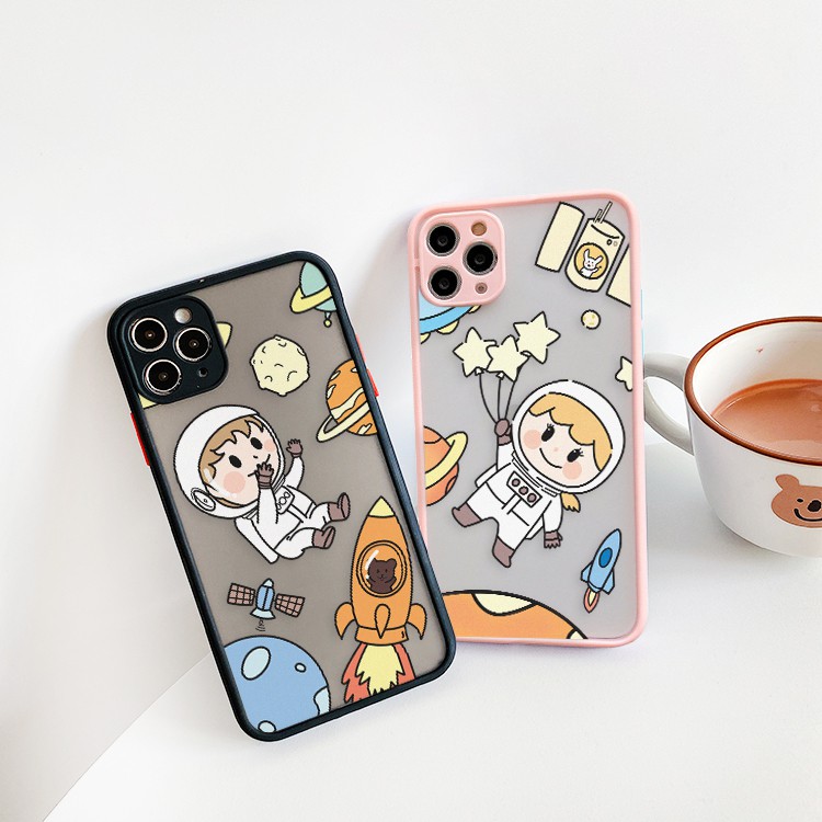 Ốp lưng iphone Space Couple nhám viền nổi cong 6/6plus/6s/6splus/7/7plus/8/8plus/x/xr/xs/11/12/13/pro/max/plus/promax | BigBuy360 - bigbuy360.vn