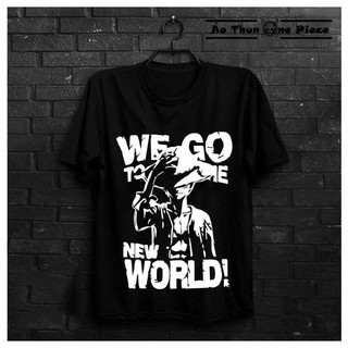 HOT -Áo Thun In Hình Monkey D.Luffy Đen "We Go To The New World" Cực Đẹp, Cực Ngầu - Áo Thun One Piece