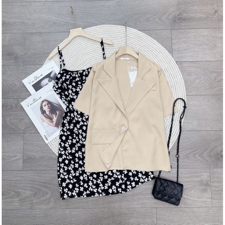 Bộ Váy Hoa Áo Blazer Olig Store Set Váy Hoa Kèm Blazer Cộc Tay  Phong Cách Hàn Quốc | BigBuy360 - bigbuy360.vn