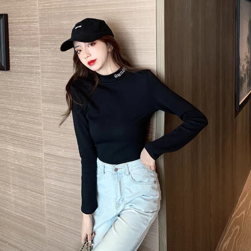 MS323 Áo thun giữ nhiệt cổ thêu chữ sunshine