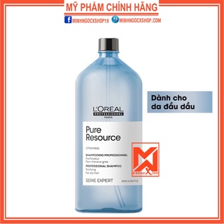 Dầu gội cho tóc dầu Loreal Serie Expert Pure Resource 1500ml chính hãng