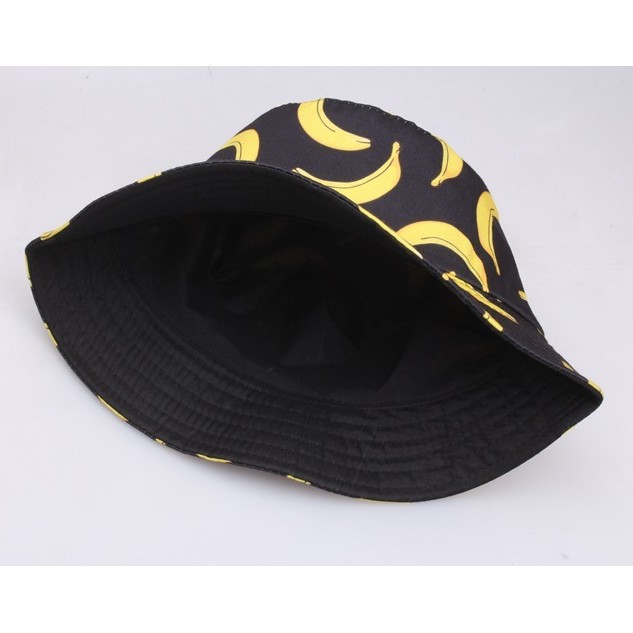 Nón Bucket Họa Tiết Chuối Phong Cách Hip Hop Hàn Quốc Cho Nam Nữ