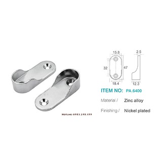 Cặp pát cạnh đỡ thanh suốt elip tủ quần áo PA6400
