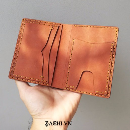 Bóp ví nam, ví nam đứng da bò handmade - Zachi VN21323