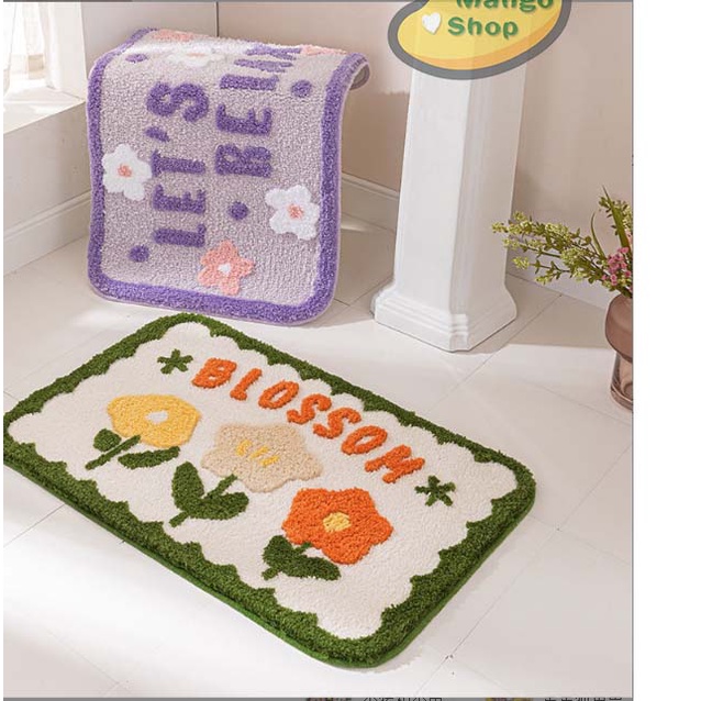 [Cao Cấp] Thảm Bông Cashmere Trải Sàn Lau Chân Mềm Mịn