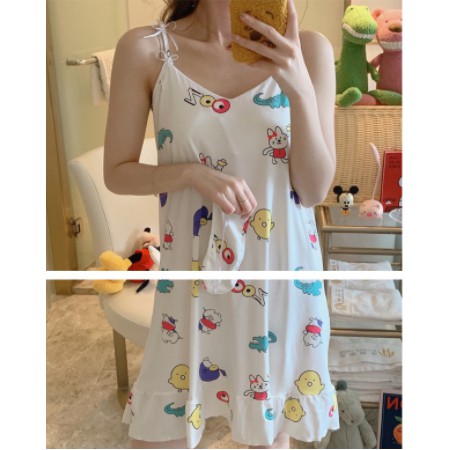 🌹FREESHIP🌹 Váy ngủ 2 dây - váy ngủ chất liệu siêu mát HOT nhất hè 2021