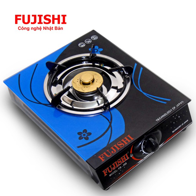Bếp gas đơn chén nhôm Fujishi FR-268N Kính xanh/ đỏ