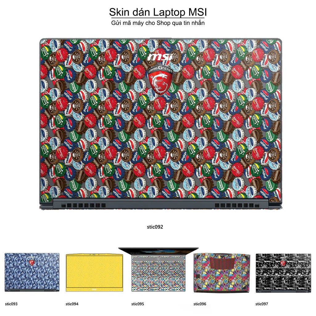 Skin dán Laptop MSI in hình Hoa văn sticker _nhiều mẫu 16 (inbox mã máy cho Shop)