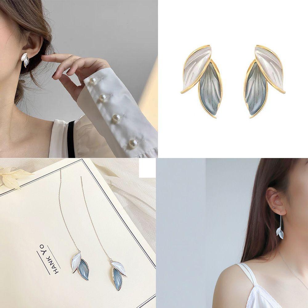 Bông Tai Hình Chiếc Lá Bằng Hợp Kim Thời Trang Cho Nữ 1