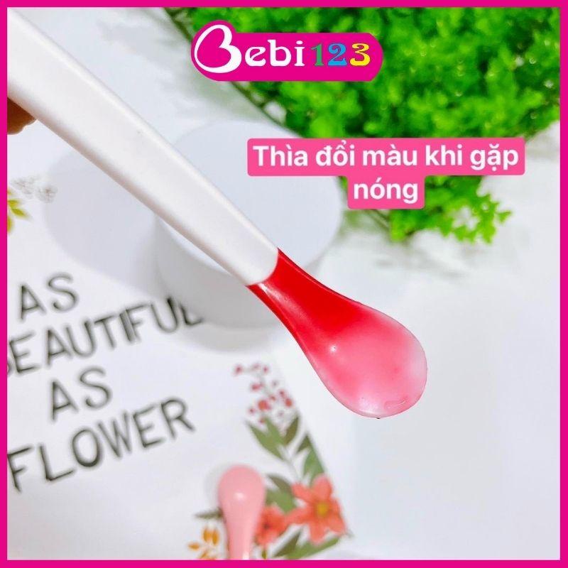 Hộp 2 muỗng, thìa ăn dặm báo nóng Baby Panda cho bé