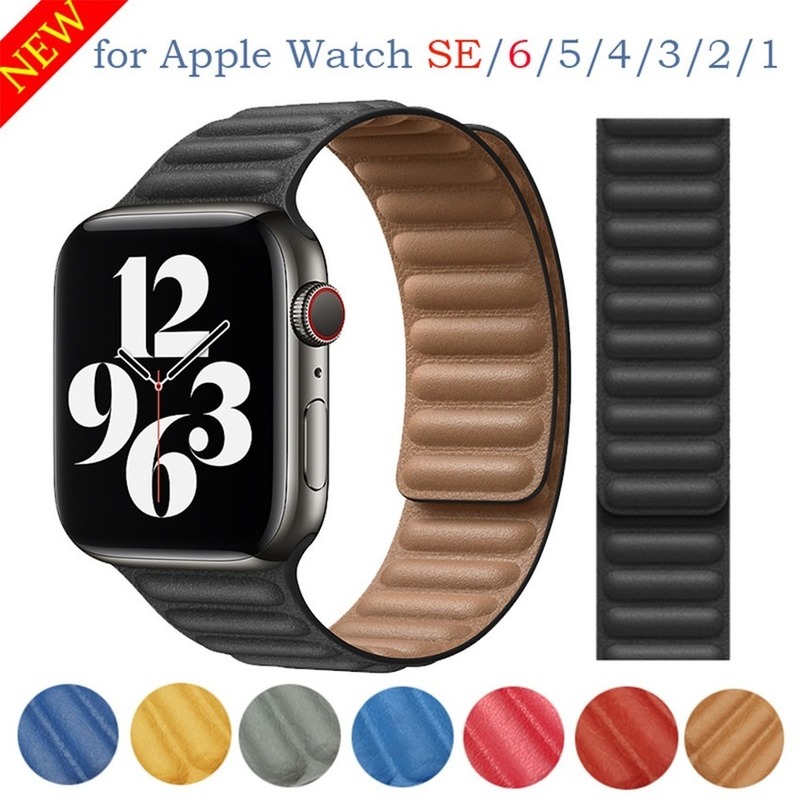 Dây đeo bằng da cho đồng hồ thông minh Apple Watch SE series 6 5 4 3 2 1 40mm 44mm 38mm 42mm