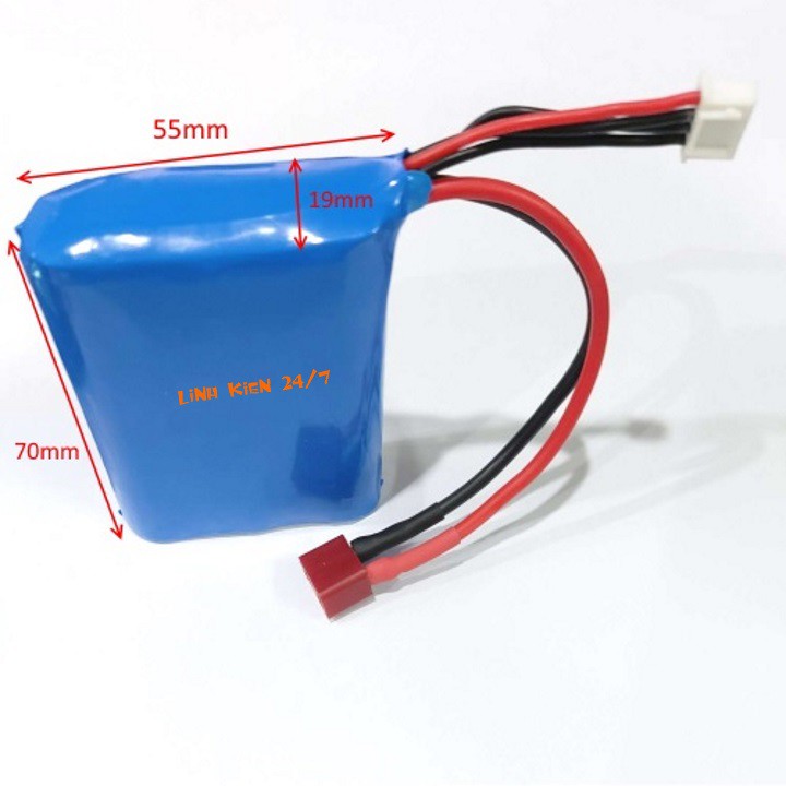 Pin Sạc Lithium 3S 1P 18650 12V 3000mah Jack Chữ T